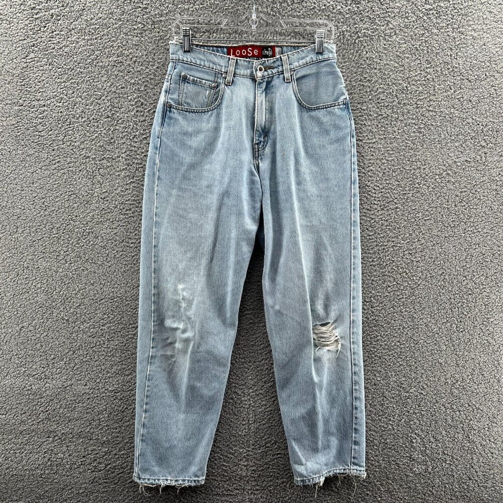 Vintage Levi's Silver Tab Loose Fit Womens 7S Distressed Light Wash High Rise
